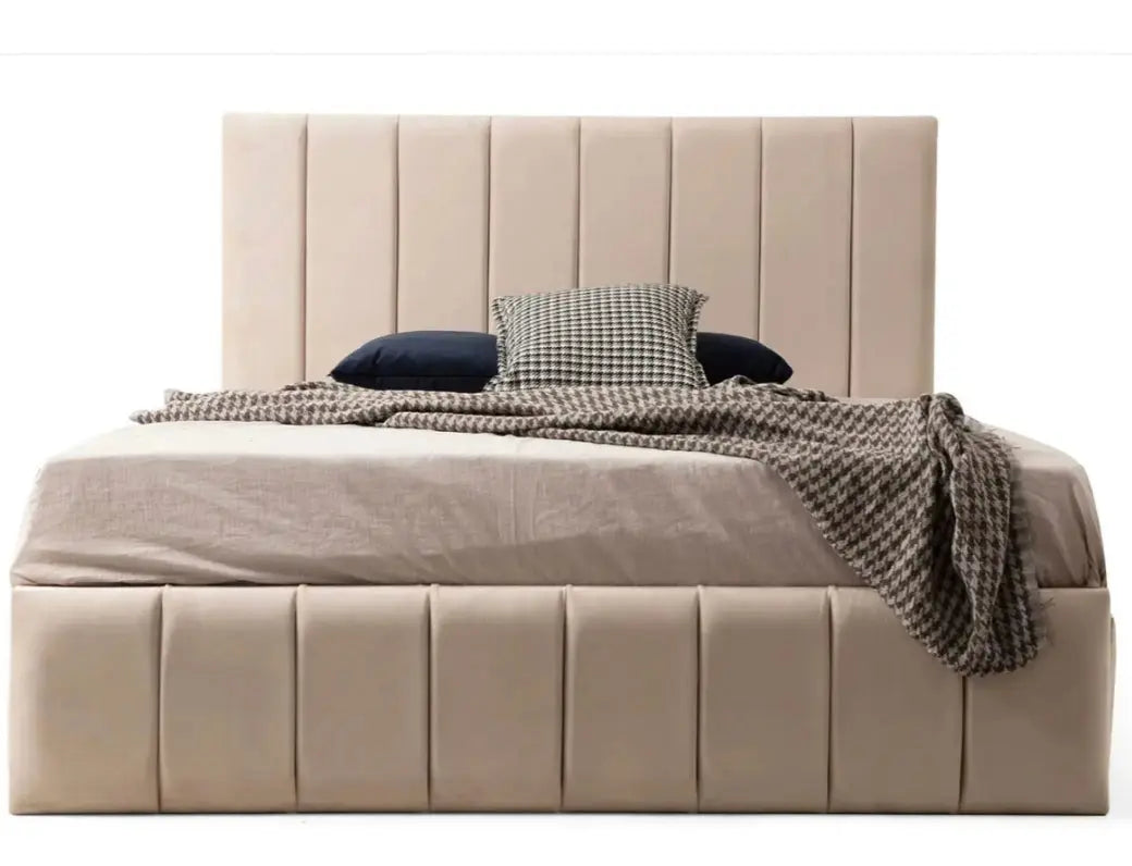 Cadre De Lit POLO BEIGE - Velours